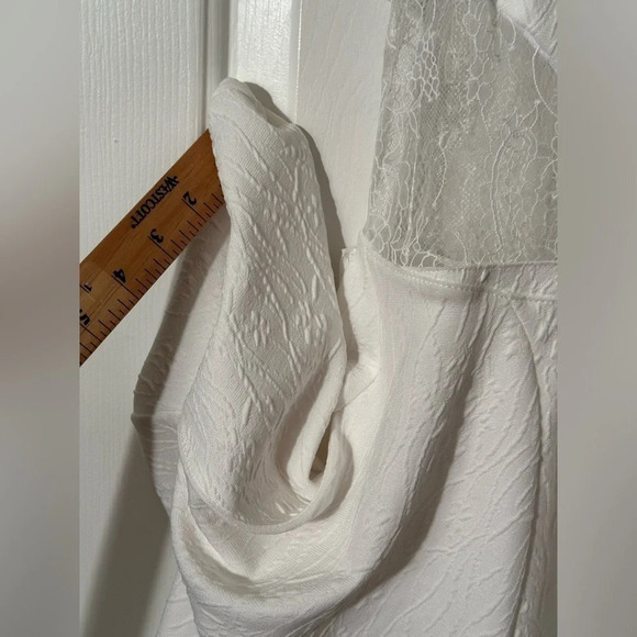 NWOT Free People ALLURING Brooklyn Mini Dress White L Lace Sheer Twirly Pockets - Picture 9 of 16